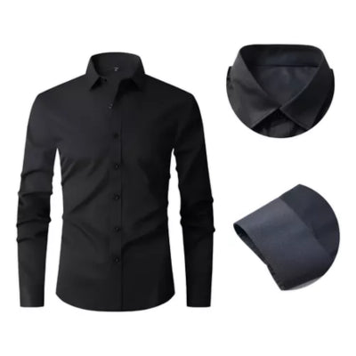 Camisa Slim Fit Social Masculina Manga Longa