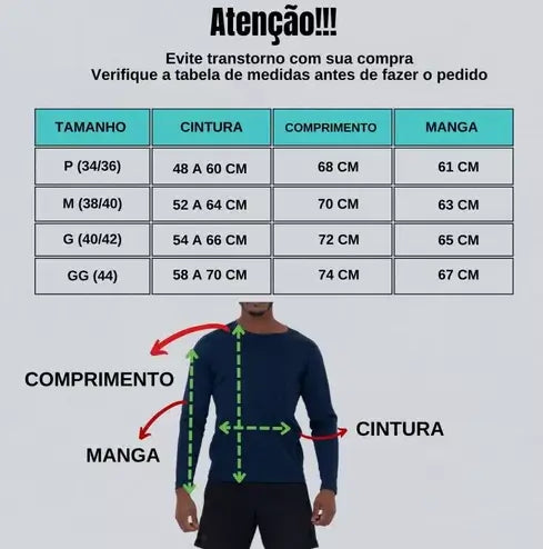 Camisa Térmica Masculina Proteção Uv